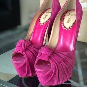 Pink Louboutins sz 38 Drapesse 160 Veau Velours